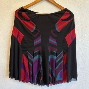 Vivienne Tam Women’s Blouse Black/Red/Purple Size 3